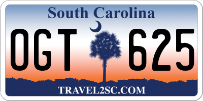 SC license plate OGT625