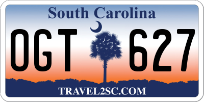 SC license plate OGT627