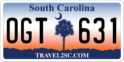 SC license plate OGT631