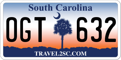 SC license plate OGT632