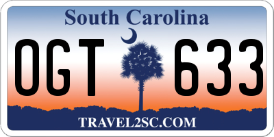 SC license plate OGT633