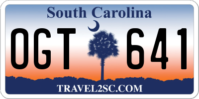 SC license plate OGT641