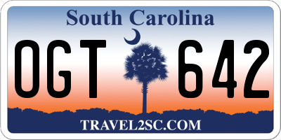 SC license plate OGT642