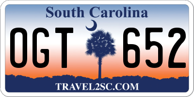 SC license plate OGT652