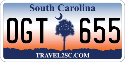 SC license plate OGT655