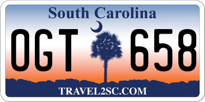 SC license plate OGT658
