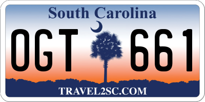 SC license plate OGT661