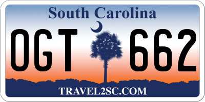 SC license plate OGT662