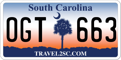 SC license plate OGT663