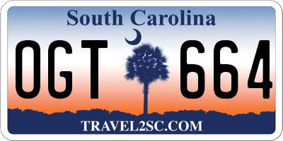 SC license plate OGT664