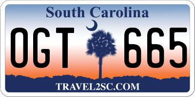 SC license plate OGT665