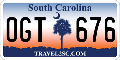 SC license plate OGT676