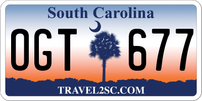 SC license plate OGT677
