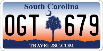 SC license plate OGT679