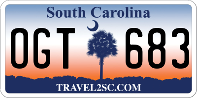 SC license plate OGT683