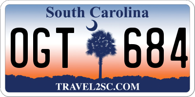 SC license plate OGT684