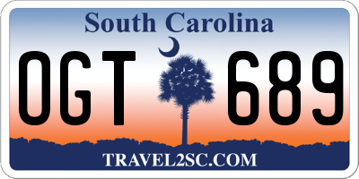 SC license plate OGT689