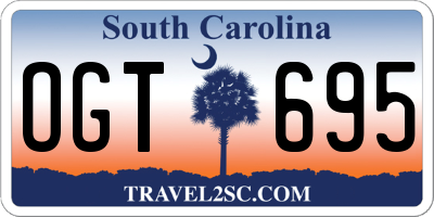 SC license plate OGT695