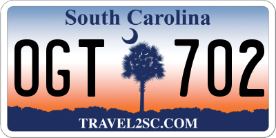 SC license plate OGT702