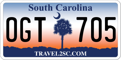 SC license plate OGT705