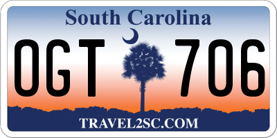 SC license plate OGT706