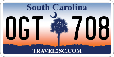 SC license plate OGT708