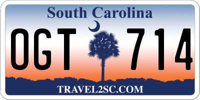 SC license plate OGT714