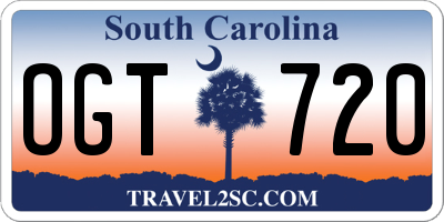 SC license plate OGT720