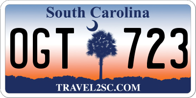 SC license plate OGT723