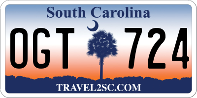 SC license plate OGT724