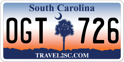 SC license plate OGT726