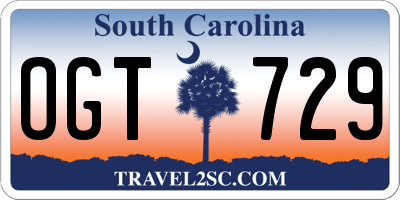SC license plate OGT729
