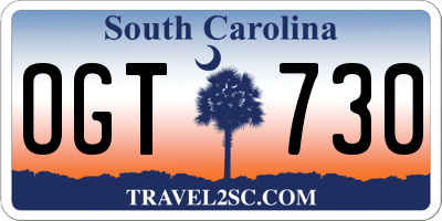 SC license plate OGT730