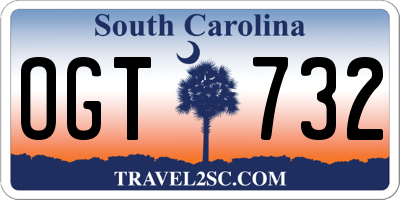SC license plate OGT732