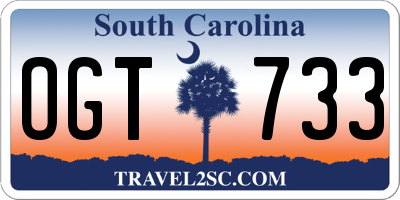SC license plate OGT733