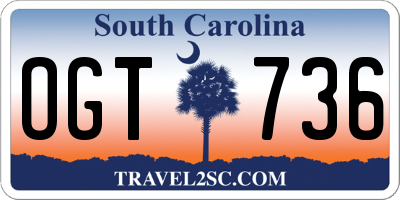 SC license plate OGT736