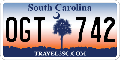 SC license plate OGT742