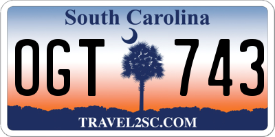 SC license plate OGT743