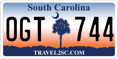 SC license plate OGT744
