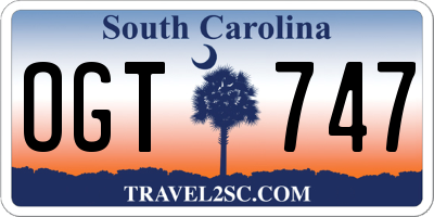 SC license plate OGT747