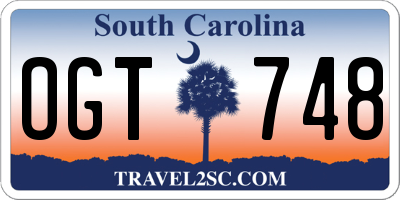 SC license plate OGT748