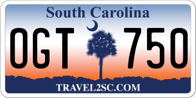 SC license plate OGT750