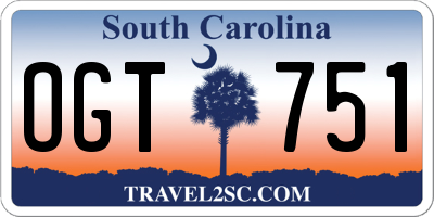 SC license plate OGT751