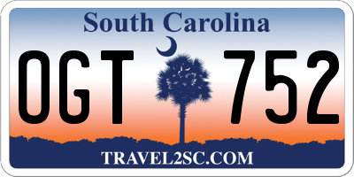 SC license plate OGT752