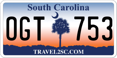 SC license plate OGT753