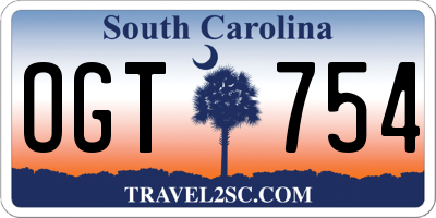 SC license plate OGT754