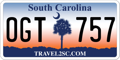 SC license plate OGT757