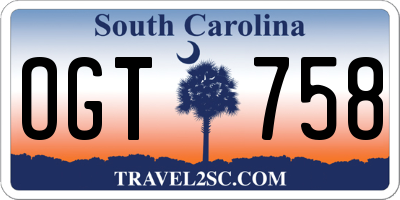 SC license plate OGT758
