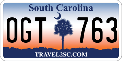 SC license plate OGT763