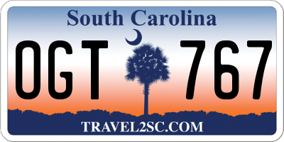 SC license plate OGT767